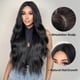 thumbnail image 2 of Pelucas negras largas, cabello sintético ondulado natural, peluca rizada con raya al medio, 2 of 4