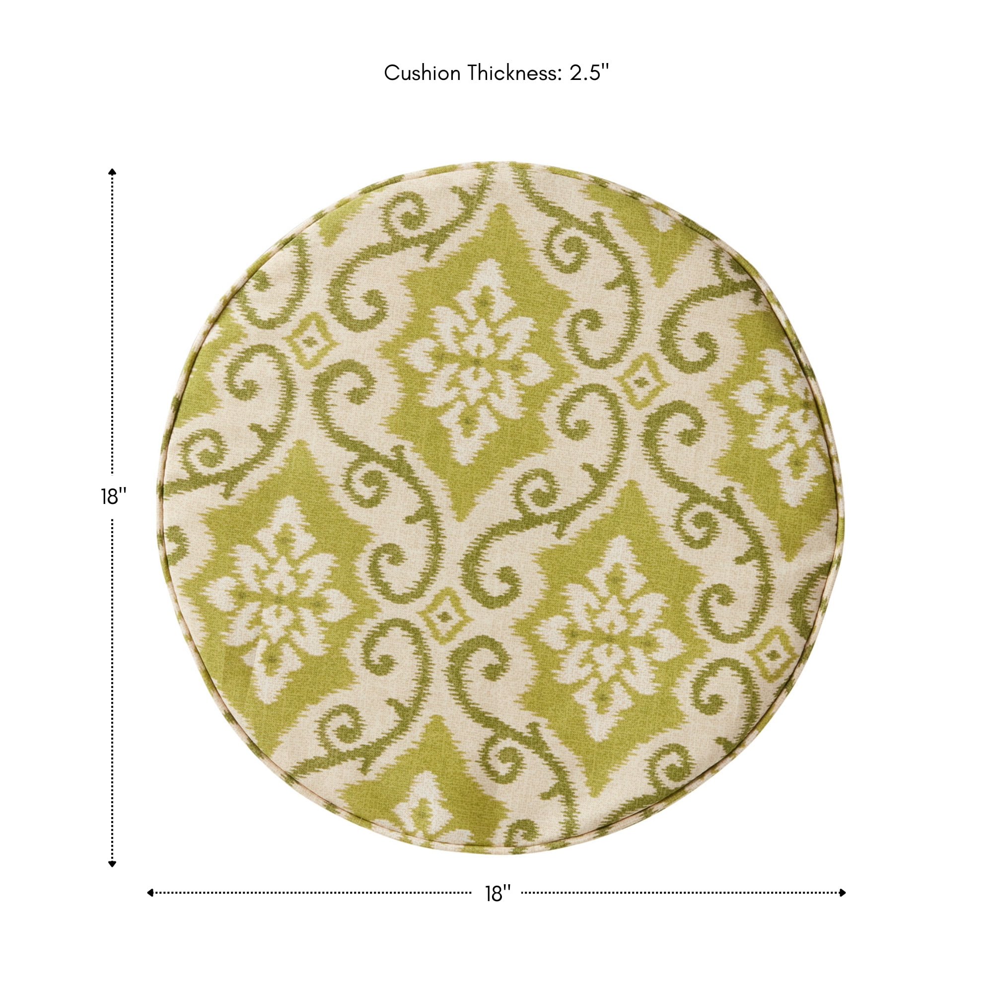 Greendale Home Fashions Outdoor 18'' x 18'' Round Seat Pad, Set of 2, Shoreham Ikat