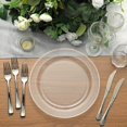thumbnail image 2 of Efavormart 50 Pcs - Rose Gold Trimmed Clear 10.25" Round Disposable Plastic Plate for Wedding Party Banquet - Tres Chic Collection, 2 of 11