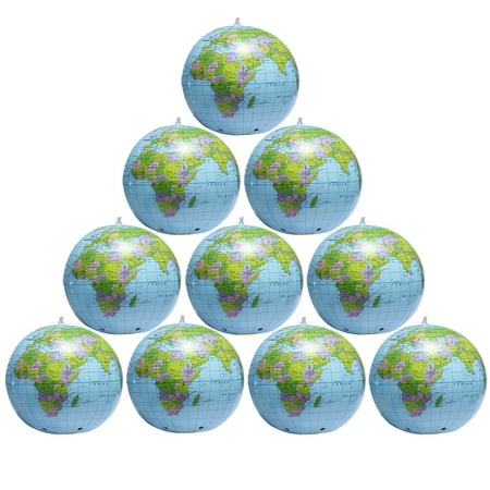 15 Inch(38CM) Inflatable Globe Beach Ball PVC Inflatable Earth World Ball Toy for Kids Children Playing or Geography Education Teaching,