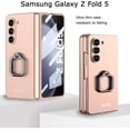 thumbnail image 2 of Compatible with Samsung Galaxy Z Fold 5 Case with Ring,Ultra-Thin Slim Shockproof Anti-Scratches Rotate Kickstand Holder Screen Protector Phone Case for Samsung Galaxy Z Fold 5 5G Gold, 2 of 14