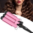 thumbnail image 3 of Rizador de Pelo de 3 Barriles, Rizador de Pelo Ajustable, Rizador Ondulador, 110 V ~ 240 V, Calentamiento Rápido, Fácil Ajuste de Temperatura, Peinado Saludable,, 3 of 7