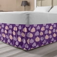 thumbnail image 1 of Cartoon Bed Skirt, Pattern of Clouds Paint Splash in Childish Style Abstract Art Sky View, Elastic Bedskirt Dust Ruffle Wrap Around for Bedding Decor, 4 Sizes, Violet and Pale Salmon, by Ambesonne, 1 of 2