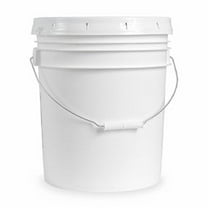 5 gallon Food Grade White Plastic Bucket with Handle & Lid - Set of 6