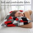 thumbnail image 5 of Red Black Geometric Throw Pillow Covers, Modern Abstract Art Block Soft Breathable Pillow Cases with Invisible Zipper for Sleeping, Standard Pillowcases for Couch Bed Sofa Chair 20x26 Inches, 5 of 9