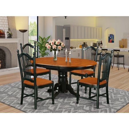 HomeStock Victorian Vintage 5 Pc Dining Set With A Kitchen Table And 4 Wood Seat Kitchen Chairs In Linen White