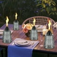 thumbnail image 2 of Outdoor Tabletop Torches 4 Pack, Multicolor Glass Citronella Outdoor Torches with Wicks and Lids, 12 Ounces Refillable Outdoor Torch Jar Lanterns for Yard Garden Decoration, Party, Patio, Landscaping, 2 of 8