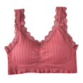 thumbnail image 1 of Xfvqtps Wireless Bras for Women No Underwire Rib Lace Removable Padded Bras for Everyday Red, 1 of 4