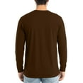 thumbnail image 4 of Mens Long Sleeve Shirts Crewneck T Shirts Fall Tops Casual Basic Tees Clothes Brown L, 4 of 6