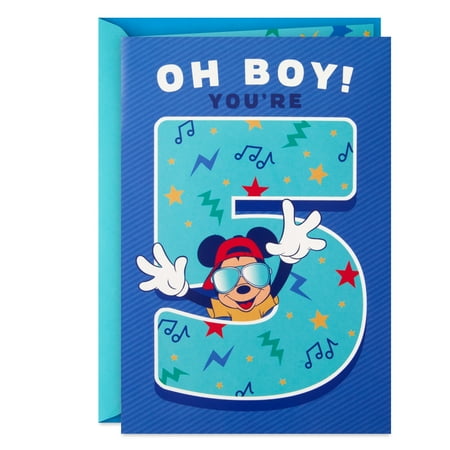 Hallmark Disney Mickey Mouse Musical 5th Birthday Card (Rockin' Your Way)