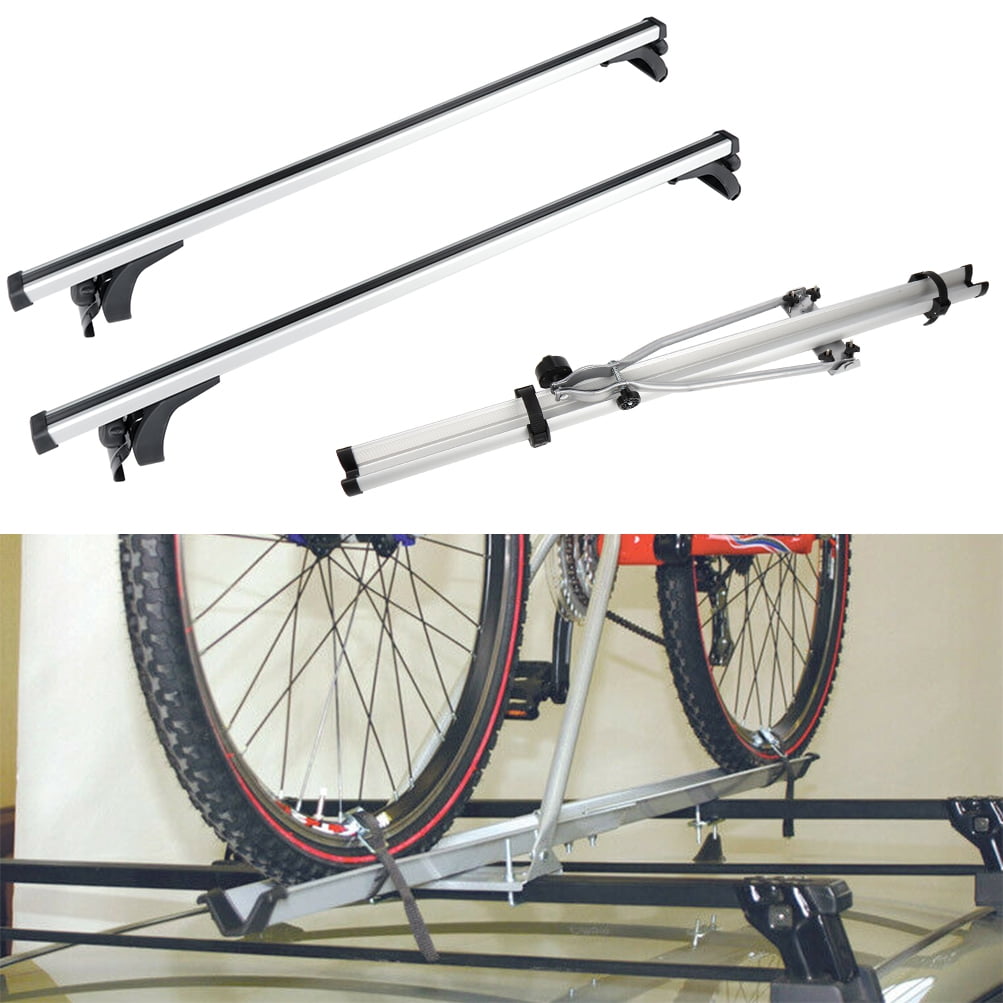 ECCPP Roof Top Cross Bar w/ Bike Rack Set Universal 50" Window Frame