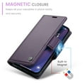 thumbnail image 5 of CaseMe Leather For iPhone 13 Wallet Case with RFID Blocking, For iPhone 13 Case Wallet for Women Men Card Holder Magnetic Clasp Kickstand Folio Case for iPhone 13,Purple,For iPhone 13, 5 of 11