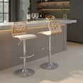 thumbnail image 2 of Folia Adjustable Bar Stool, Chrome Bar Stools, Bar Chairs, Swivel Bar Stools, Bar Stools Set of 2, 2 of 7