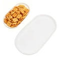 thumbnail image 2 of Oval Serving Tray, Reusable Durable Plastic Tray Food Tray, Serving Platters and Trays for Home Party Livingroom Tabletop Restaurant Entertaining Appetizer Snack Dessert, 1Pc(White,9.4x5"), 2 of 8