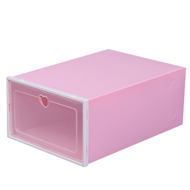 Irfora Caja de zapatos engrosada, zapatero de plástico transparente, artefacto de almacenamiento de dormitorio que ahorra espacio, caja de almacenamiento de zapatos grande para el hogar Peach Heart La Irfora Repisa de zapatos