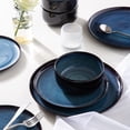 thumbnail image 5 of Ceramic Plate Set of 6,8.5 Inch Reactive Glaze Light Weight Porcelain Salad Plates,Modern Shape Dinnerware Dishes Set for Kitchen,Microwave&Dishwasher&Oven Safe,Resistant-Indigo Blue, 5 of 15