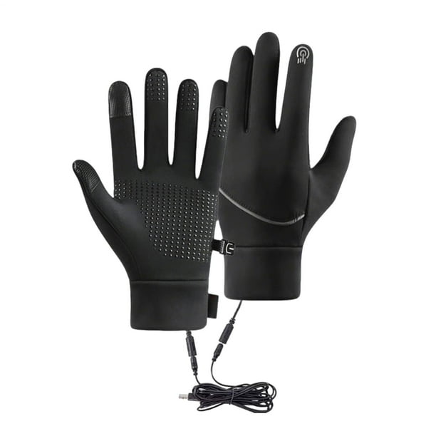 Guantes calefactables para hombre y mujer | Guantes térmicos de invierno impermeables con USB para pantalla táctil | Guantes calefactables con aislamiento y resistentes al viento para conducir,