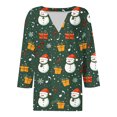 thumbnail image 4 of Craaazy Christmas Shirts for Women V-Neck 3/4 Sleeve Casual Fall Winter Christmas Tops Gifts, 4 of 5