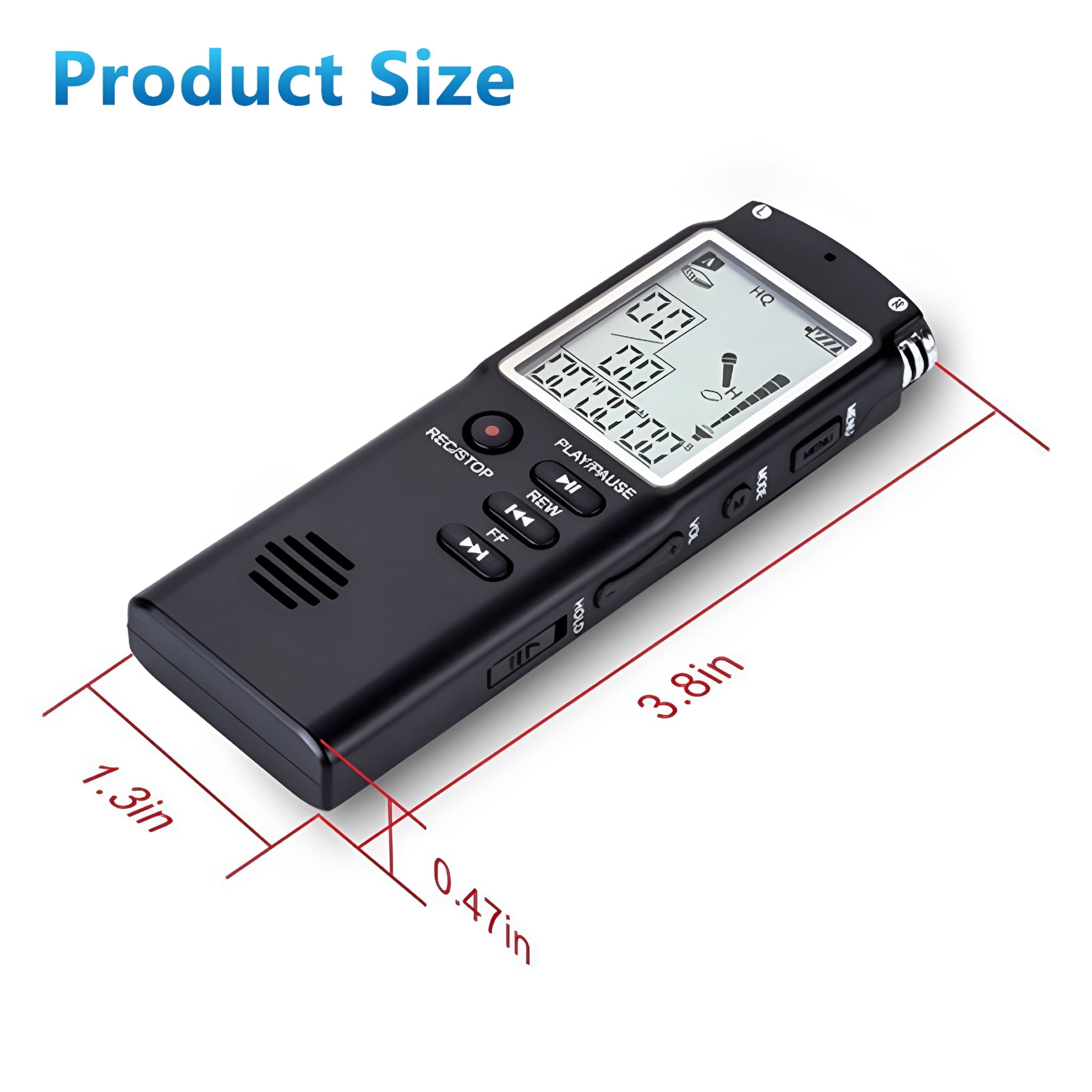 GJX 16Gb Digital Voice Activated Recorder for Lectures,12 Hours Sound Audio Recorder Spy Dictaphone Recording Device with Playback,Microphone,Earphone,Phone Cable,Etc