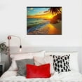 thumbnail image 5 of ONETECH  Canvas Wall Art Tropical Beach At Sunset Seascape Picture Paintings Artwork Prints Framed Ready to Hang for Home Office Bedroom Living Room Bathroom Kitchen Wall Decor, 5 of 5