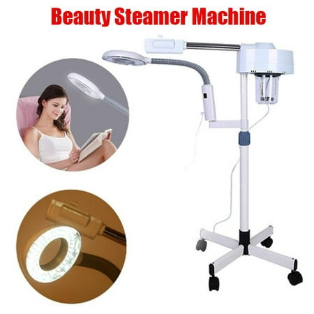 HERCHR Professional Facial Steamer, 3X Magnifying Lamp Machine Spa Salon Skin Care Salon Beauty (Best Professional Microcurrent Machine)