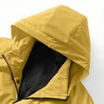 thumbnail image 6 of Brondbend Waterproof Jacket for Men Men's Solid Color Waterproof Long Sleeved Hooded Workwear with Multiple Pockets Jacket Oversized Fall Winter Casual Versatile Workout Outerwear,Yellow, 6 of 6