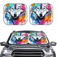 thumbnail image 2 of Fotbe Cool Colorful Wolf Juego de 2 Piezas de Parasoles para Parabrisas | Bloqueador Solar para Auto | Accesorios Plegables para Protección Solar Interior-Medium, 2 of 6