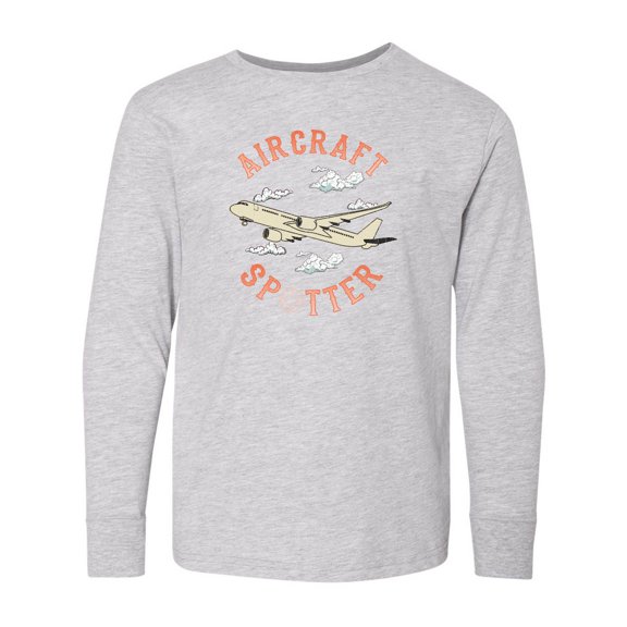 Inktastic Aircraft Spotter Plane Lover Long Sleeve Youth T-Shirt
