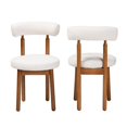 thumbnail image 2 of Pemberly Row Cream Boucle Fabric and Brown Wood 2-Piece Dining Chair Set, 2 of 9