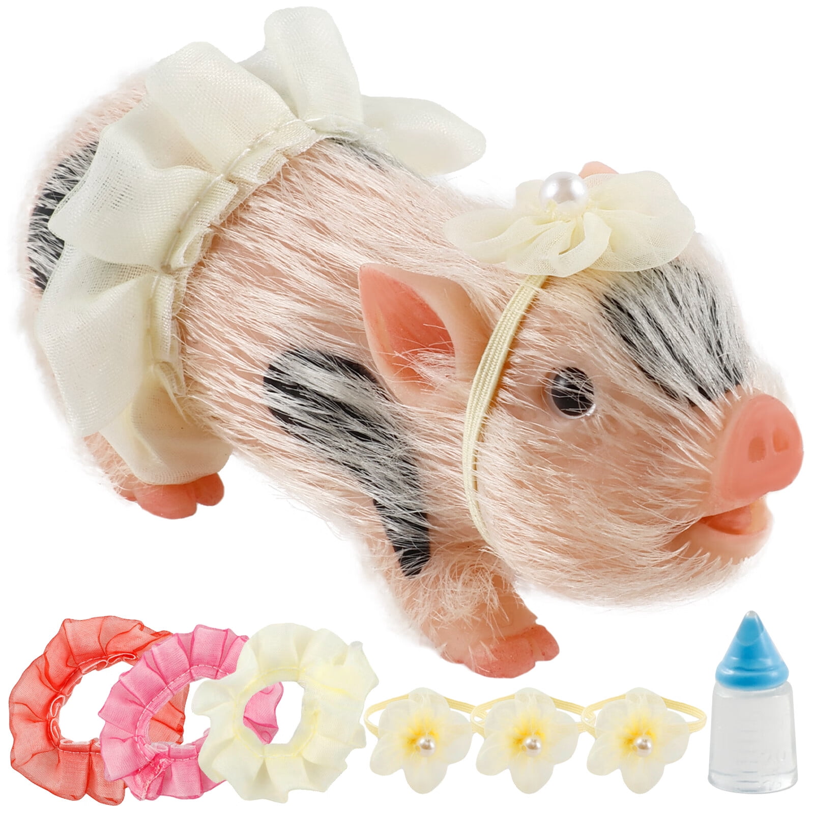 Silicone Pig Mini Doll with Clothes, 5.07 x 3.12 x 1.56 in Silicone, 0.55 lb