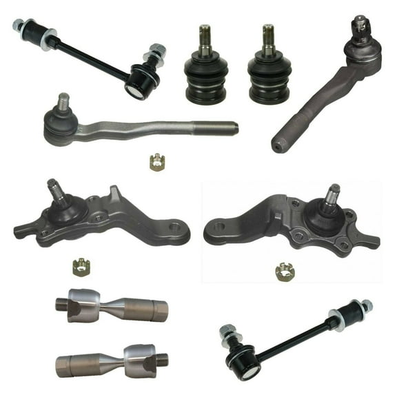 10 Pc Complete Suspension Sway Bar Links Inner & Outer Tie Rod Ends Upper Lower Ball Joints Fits select: 1996-2002 TOYOTA 4RUNNER