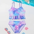 thumbnail image 2 of mgoYE Swimsuit for Girls 10 12 Cute Bikini Swimwear Spaghetti Strap Tie Dye 2 Piece Swimsuits for Girls(Blue,13-14 Years), 2 of 7