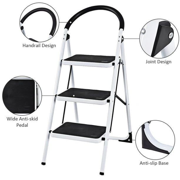 3 step ladder with handrail deals