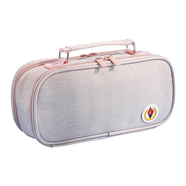 Yhmxh Estuche para bolígrafos portátil de gran capacidad, venta al por mayor, bolsa de tela multicapa para papelería, estuche multifuncional con doble cremallera para estudiantes.