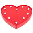 thumbnail image 1 of Lámpara LED de 2 piezas con forma de corazón, luz nocturna decorativa de mesa para fiestas en casa y sala de estar (sin pilas, color rojo), 1 of 6