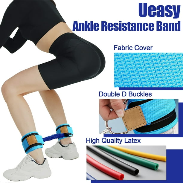 Ueasy Ankle Resistance Bands with Cuffs Leg Strength Bands for Working Out Glutes Hip Building Bounce Trainer for Fitness Yoga Martial Arts Ankle Straps for Men Women Walmart Business Supplies