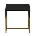 thumbnail image 4 of Household Essentials Wrap Square Side End Table Black Oak Wood Grain and Gold Metal, 4 of 6