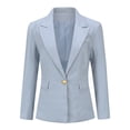 thumbnail image 6 of AZoiNM Women's 2 Piece Solid Single Breasted Blazer Suit Set, Long Sleeve Lapel Jacket & Flared Pants, Elegant Business Casual Work Outfits for Office Interview, 6 of 16