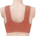 thumbnail image 5 of Gymayou Women Plus Size Front Snap Wireless Bra Thin Cotton Beauty Back Wide Vest Straps For Elderly Mature Ladies Orange 36, 5 of 7