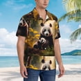 thumbnail image 2 of KLL Men's Hawaiian Shirt Short Sleeve Button Down Beach Shirts-Forest Panda, 2 of 5