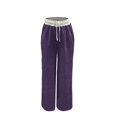 thumbnail image 6 of Women's Drawstring High Waist Color Block Sports Pants, Loose Fit Long Casual Pants, Elastic Waistband Athletic Pants for Daily Wear, Lounge Pants for Women, Comfortable Streetwear Sweatpants Purple, 6 of 6
