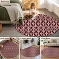 thumbnail image 5 of Small Round Rug 3Ft Washable Non-Slip, Geometric Circle Area Rugs for Living Room Bedroom, Modern Abstract Lines Texture Red Indoor Floor Mats Carpet Runner for Home Decor, 5 of 8