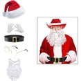 thumbnail image 4 of Huggegwe Ensemble de Costume de Noël Père Noël Chapeau de Père Noël pour Déguisement Performance Fête Cosplay, Ensemble 5 Pcs CA919-149464, 4 of 7