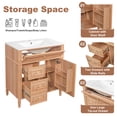 thumbnail image 5 of Euroco 30" Bathroom Vanity with Sink, Wood Vanity Cabinet with Flip-Out Drawer, 2 Soft-Close Drawers, 1 Soft-Close Door, Solid Wood & MDF, Elegant Wood Handles, 5 of 5