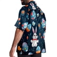 thumbnail image 3 of Easter Men's Short Sleeve Hawaiian Poplin Shirt - Casual Printed Button Down Summer Beach Shirt for Men, 3 of 6