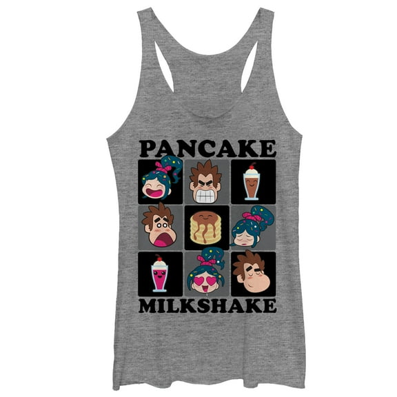 Women's Ralph Breaks the Internet Pancake Game  Racerback Tank Top Gray Heather Small