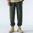 thumbnail image 4 of Styesk Men's Pants Man Solid Color Parsnip Soft Binding Leg Pants Cargo Pants, 4 of 5