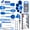 Blue, variant on Kitchen Utensils Set, Cooking Utensil Set Kitchen Gadgets, Pots and Pans set Nonstick and Heat Resistant, 24 Pcs Nylon and Stainless Steel, Spatula Set, Apartment Essentials Kitchen Cookware Sets