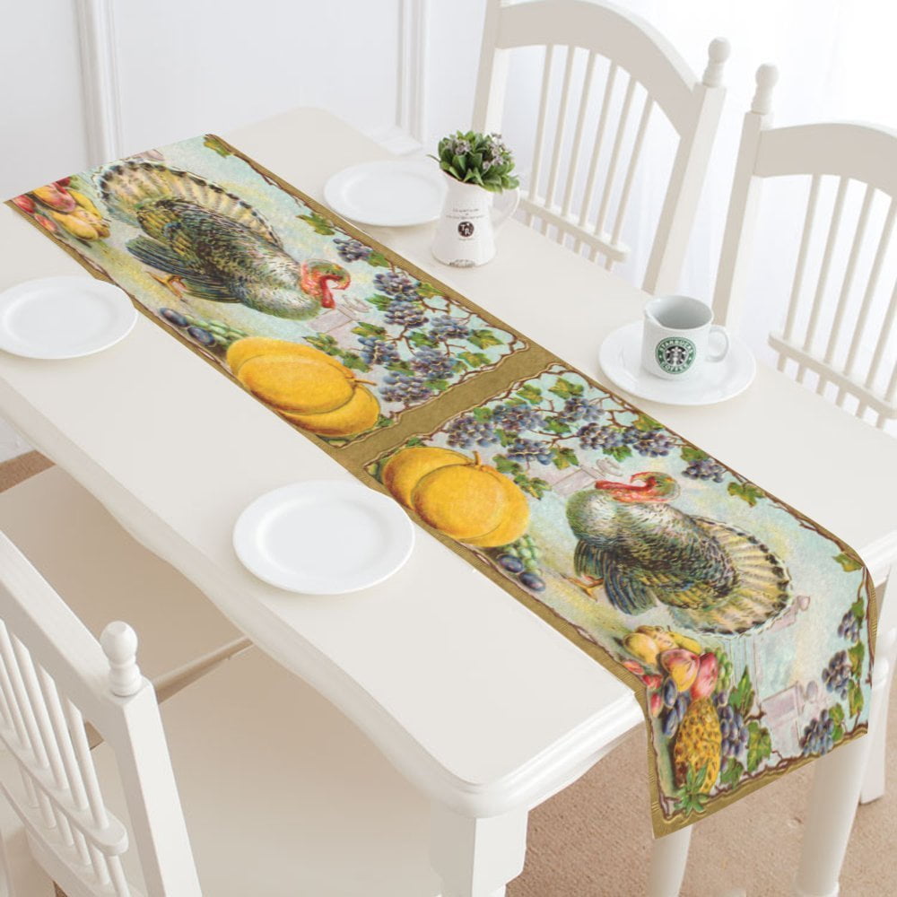 Download MYPOP Vintage Thanksgiving Turkey Table Runner Placemat ...