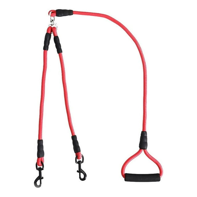 CHICHUMID Laisse pour Chien à Deux Poignées pour Traction et Entraînement Rouge 1Pcs